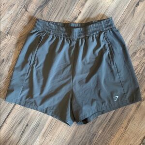 Women's Gymshark Grey Elastic Waist Pull On High Waist Athletic Shorts M